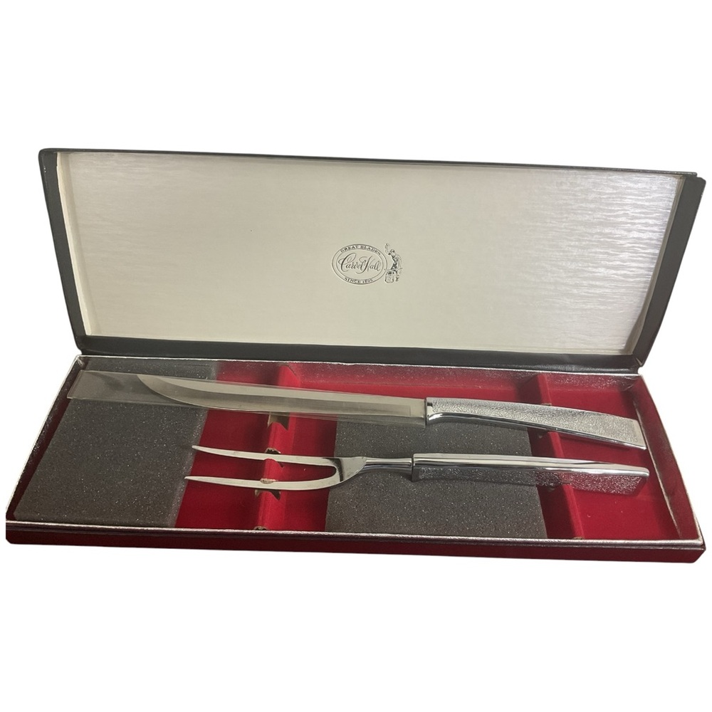Vintage Carvel Hall Two Piece Set Stainless Carving Knife and Fork